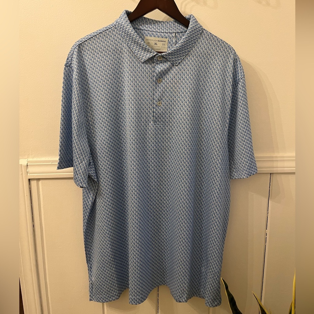Bermuda Sands Sky Blue Performance Golf Polo XL NWT UPF 50+